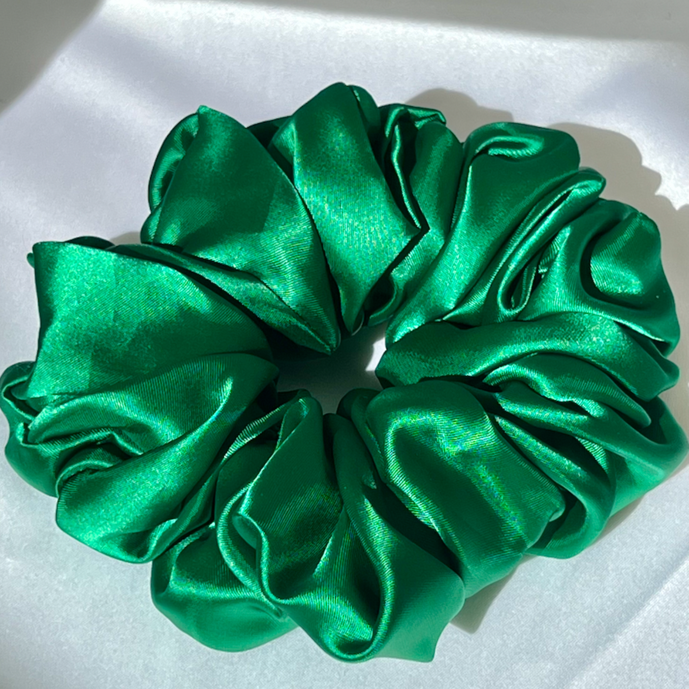 Forest Green Italian Sustainable Satin Scrunchie
