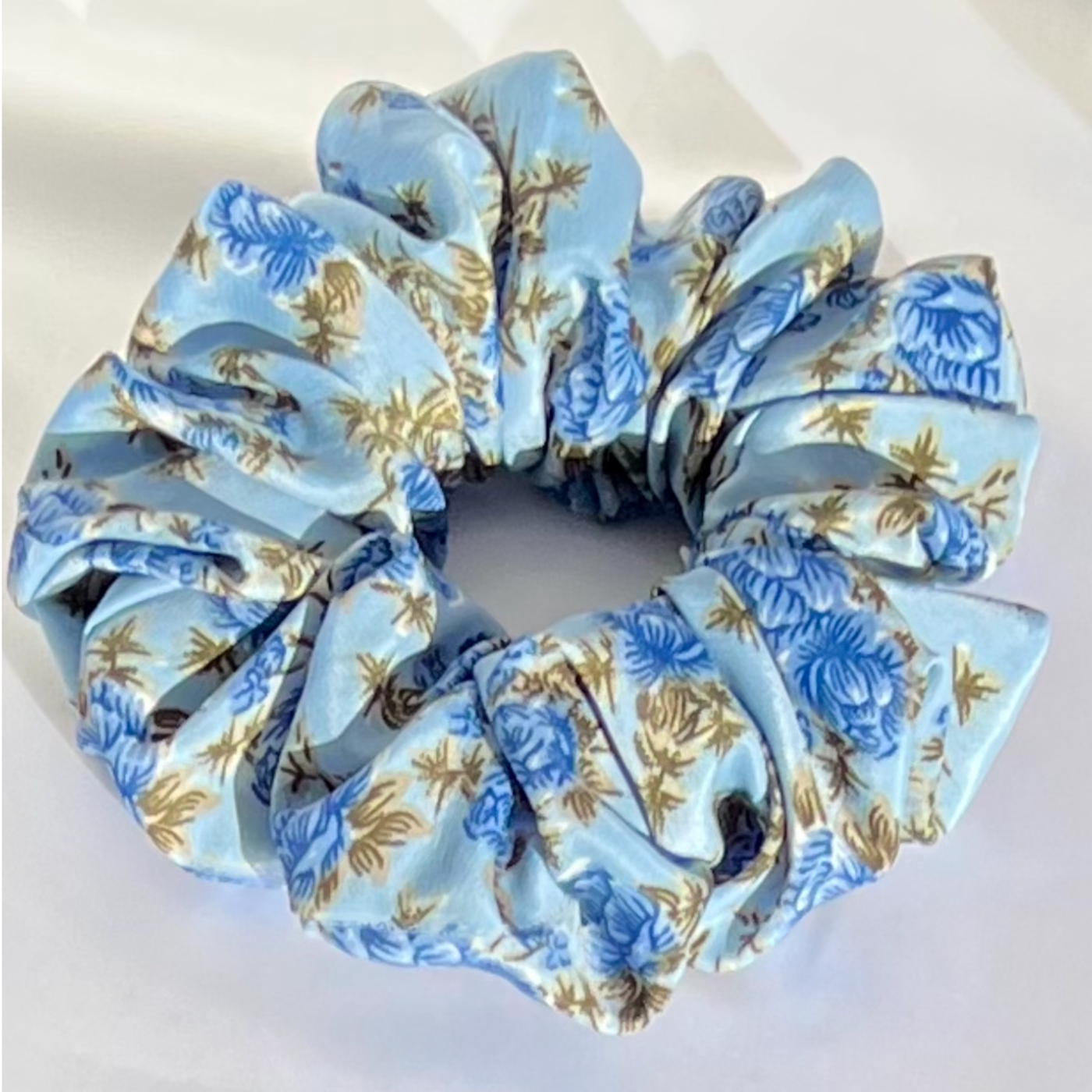 Cobalt Forget-Me-Not Blue Scrunchie