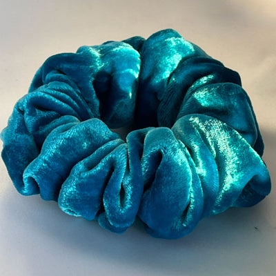 An Electric Blue Silk Velvet Scrunchie